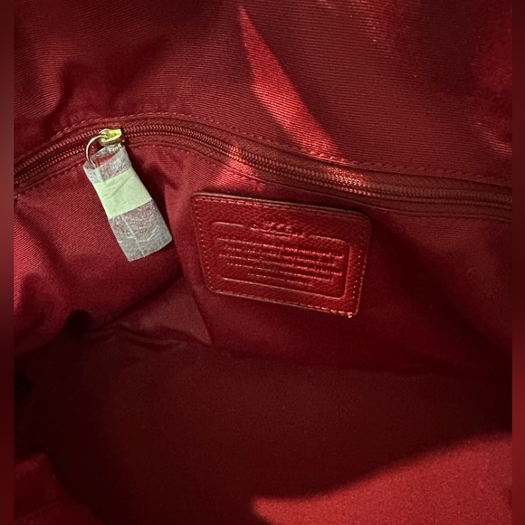❤️NWOT Coach Domed Cora Satchel with Crossbody Strap - Red with Brass Hardware - Picture 14 of 16